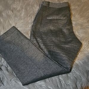 Express Women's Black and Gray Patterned Dress Pants